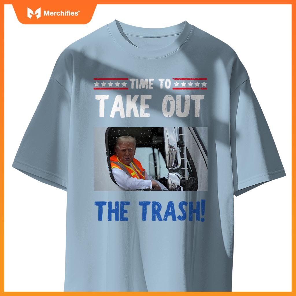 Time to take out the trash Funny Trump garbage truck T-Shirt