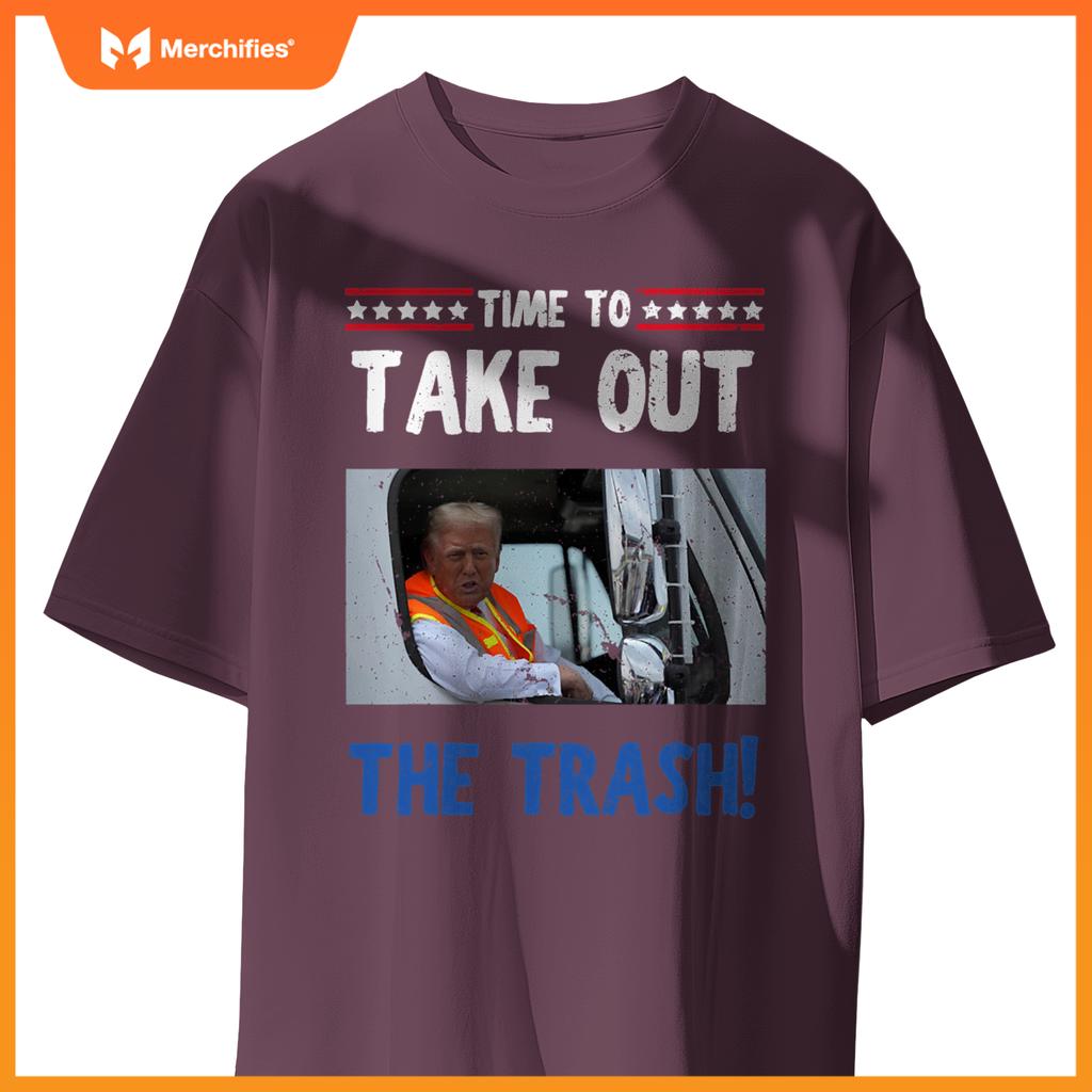 Time to take out the trash Funny Trump garbage truck T-Shirt