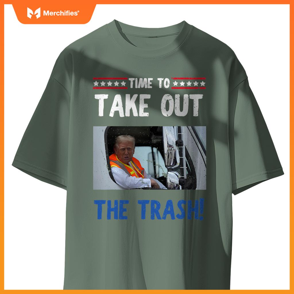 Time to take out the trash Funny Trump garbage truck T-Shirt