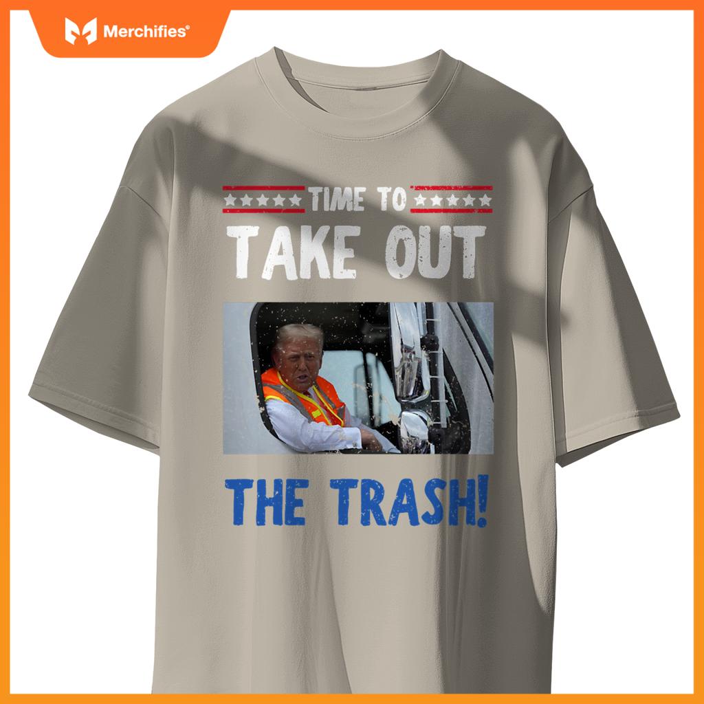 Time to take out the trash Funny Trump garbage truck T-Shirt