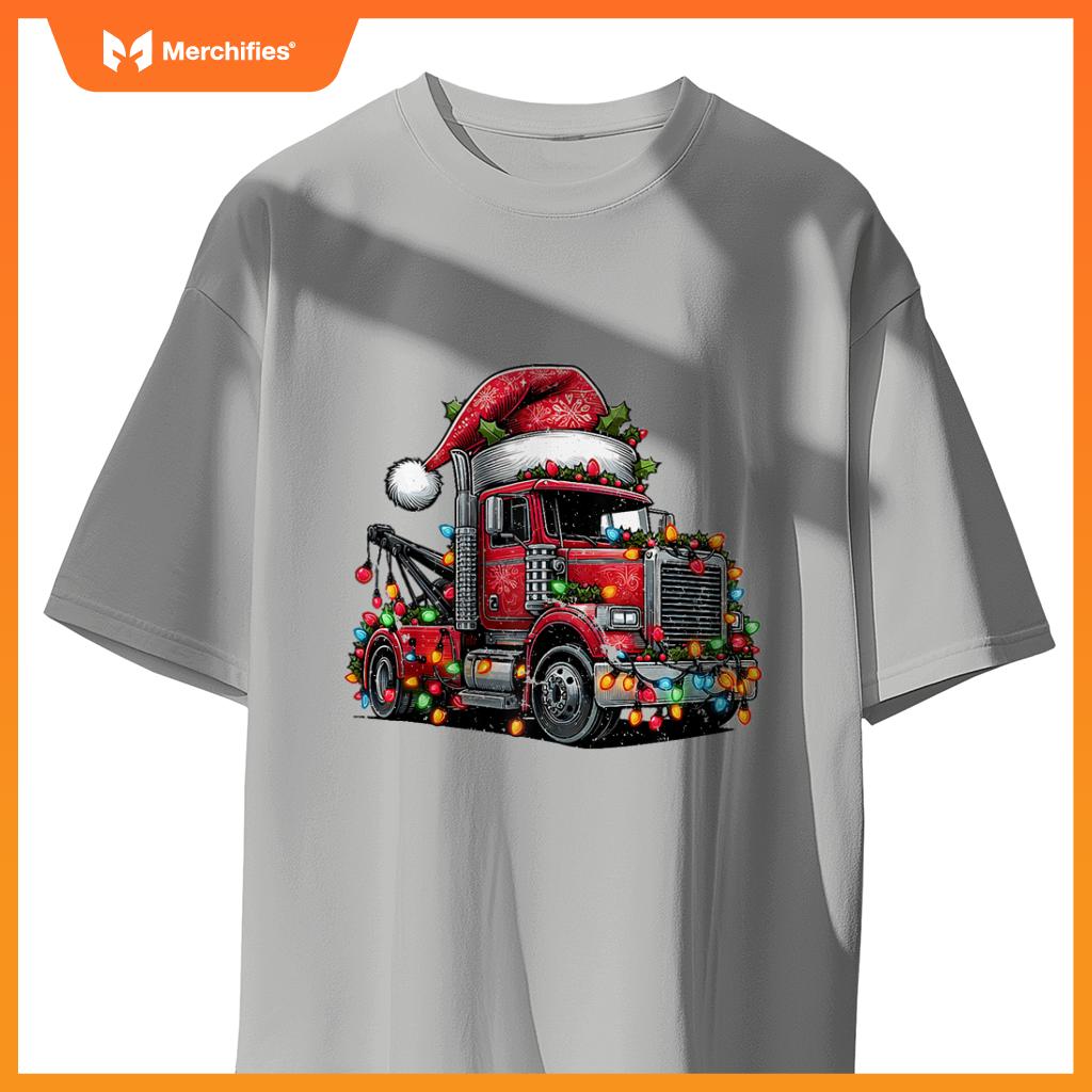 Tow Trucker Tow Truck Towing Christmas Hat Xmas T-Shirt