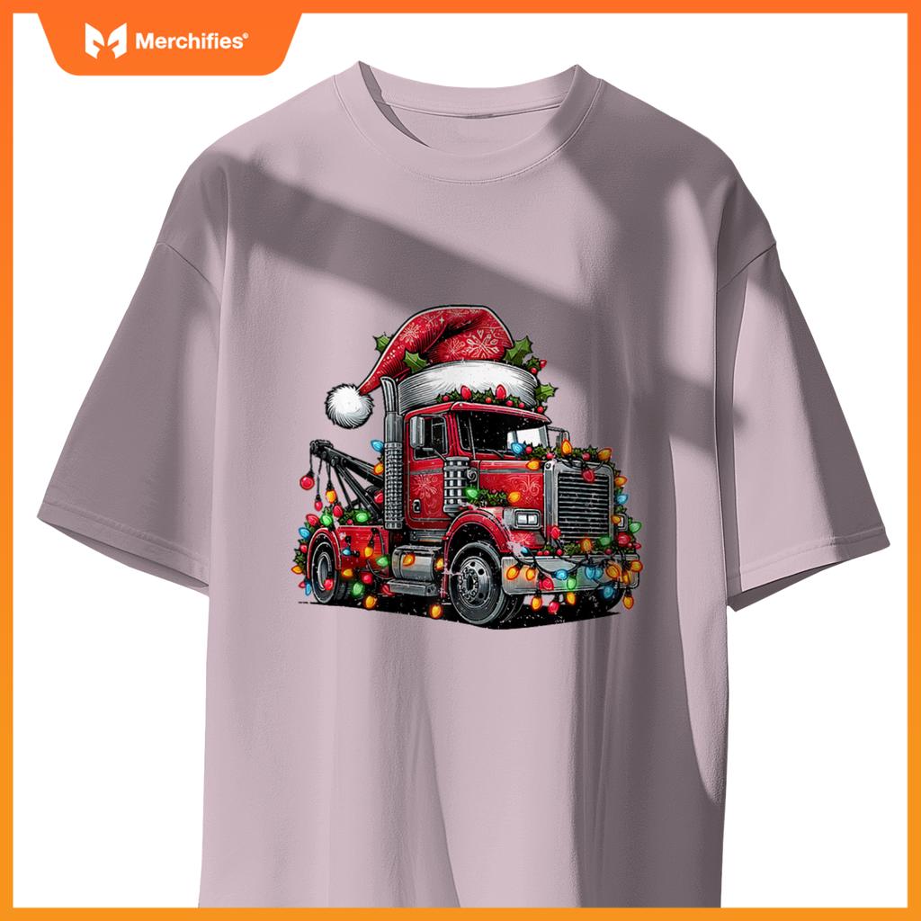 Tow Trucker Tow Truck Towing Christmas Hat Xmas T-Shirt