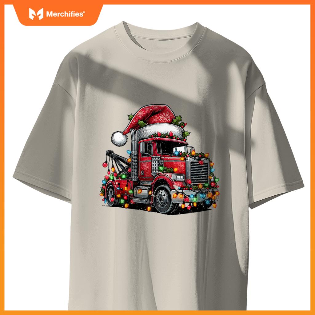 Tow Trucker Tow Truck Towing Christmas Hat Xmas T-Shirt