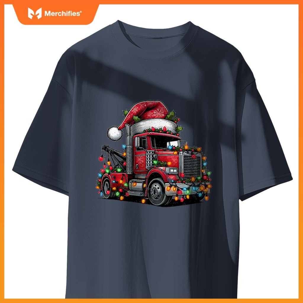 Tow Trucker Tow Truck Towing Christmas Hat Xmas T-Shirt