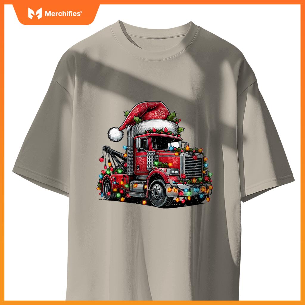 Tow Trucker Tow Truck Towing Christmas Hat Xmas T-Shirt