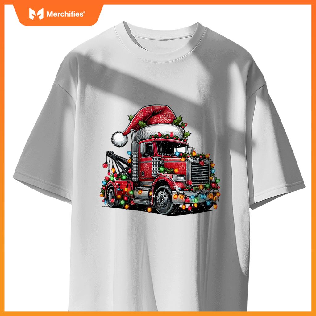 Tow Trucker Tow Truck Towing Christmas Hat Xmas T-Shirt