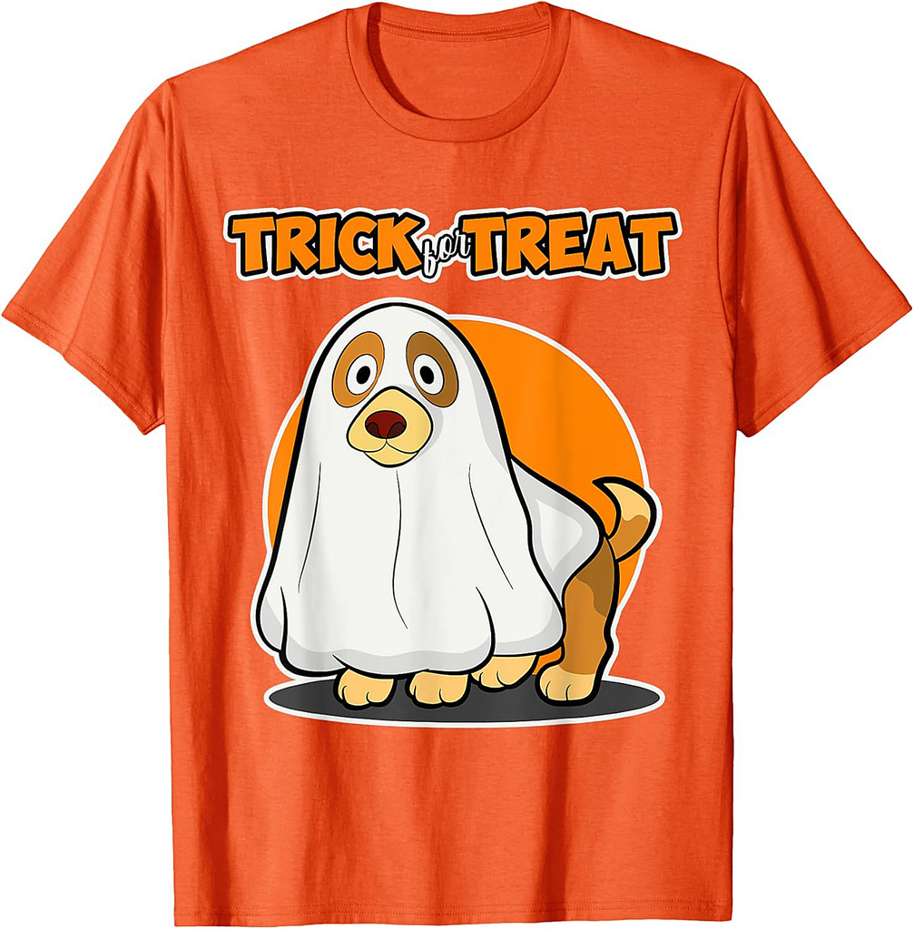 Trick for Treat for Dog Lover - Dog Ghost Halloween Men Women Kids T-Shirt