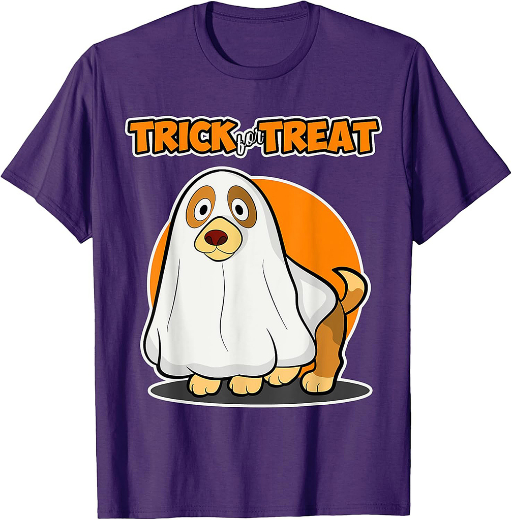 Trick for Treat for Dog Lover - Dog Ghost Halloween Men Women Kids T-Shirt