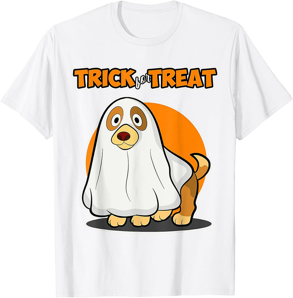 Trick for Treat for Dog Lover - Dog Ghost Halloween Men Women Kids T-Shirt