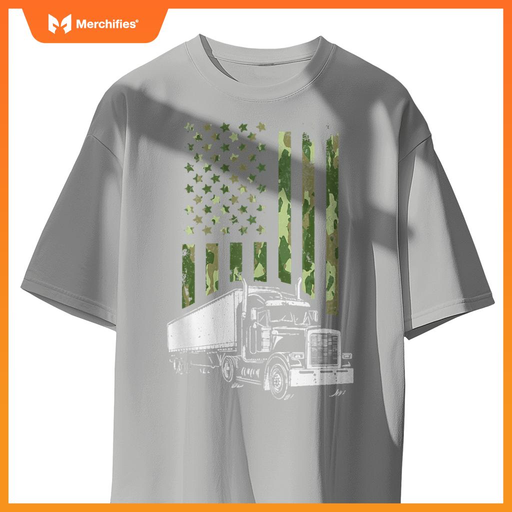 Trucker American Flag Truck Driver T-Shirt