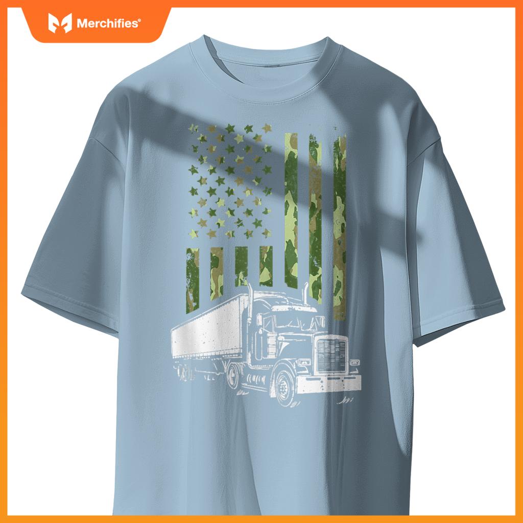 Trucker American Flag Truck Driver T-Shirt