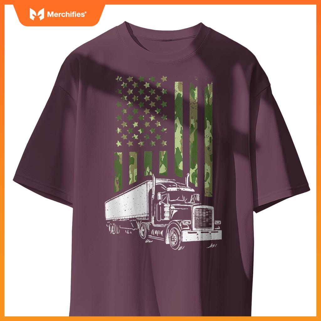 Trucker American Flag Truck Driver T-Shirt