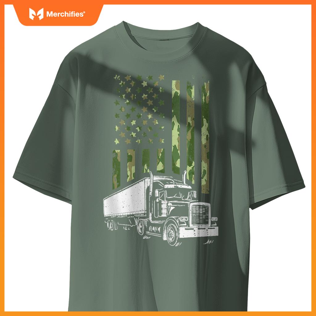 Trucker American Flag Truck Driver T-Shirt