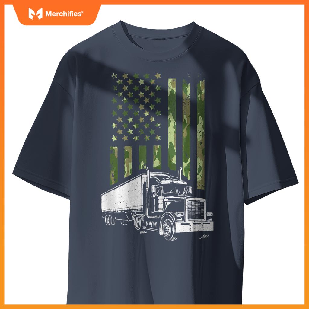 Trucker American Flag Truck Driver T-Shirt