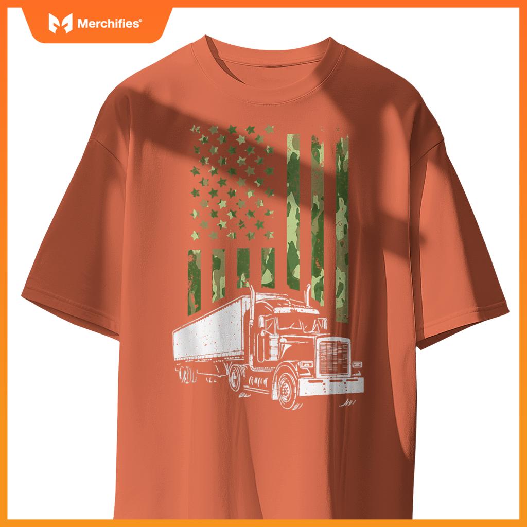 Trucker American Flag Truck Driver T-Shirt
