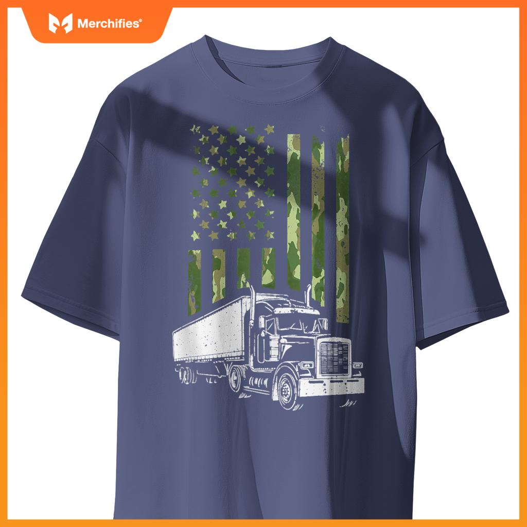 Trucker American Flag Truck Driver T-Shirt