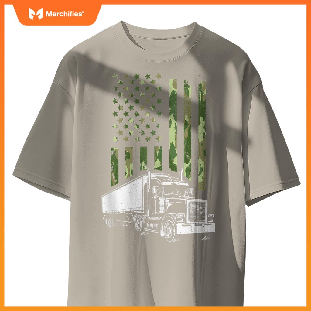 Trucker American Flag Truck Driver T-Shirt