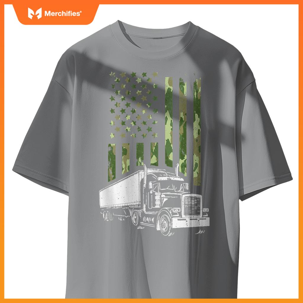 Trucker American Flag Truck Driver T-Shirt