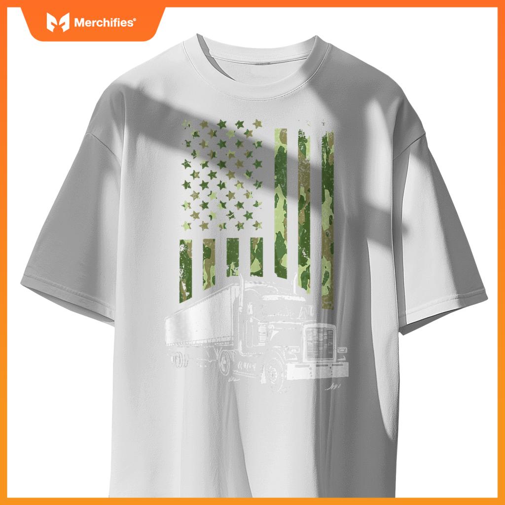 Trucker American Flag Truck Driver T-Shirt