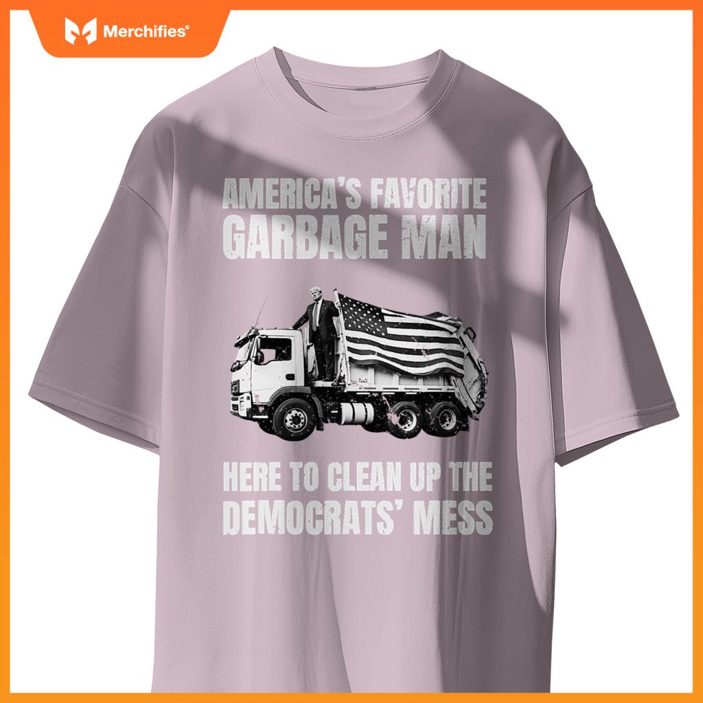 Trump America's Favorite Garbage Man Trash Truck Photo MAGA T-Shirt