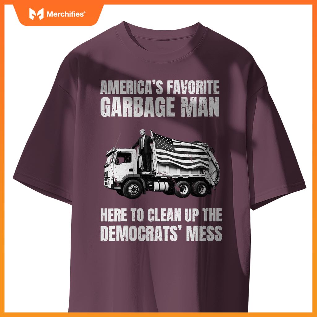 Trump America's Favorite Garbage Man Trash Truck Photo MAGA T-Shirt