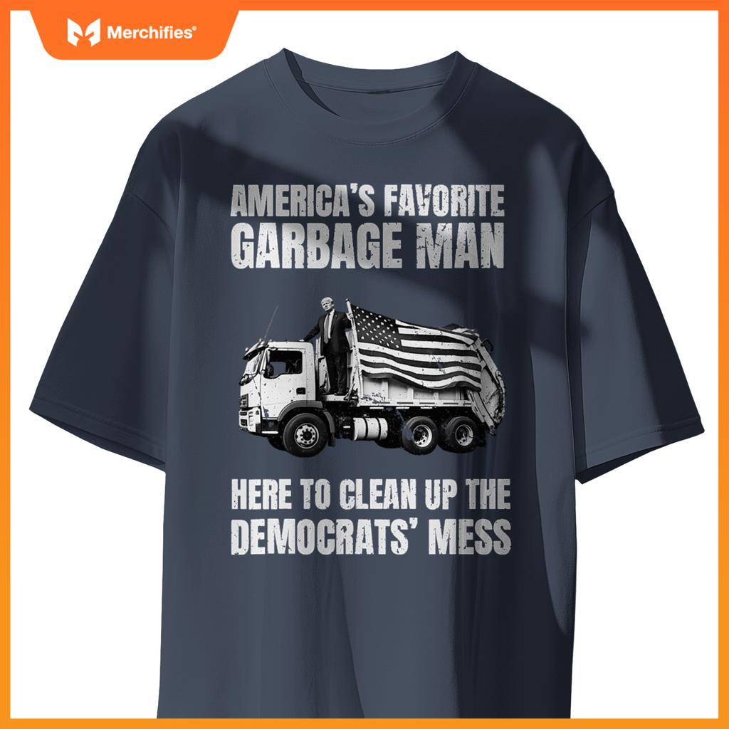 Trump America's Favorite Garbage Man Trash Truck Photo MAGA T-Shirt