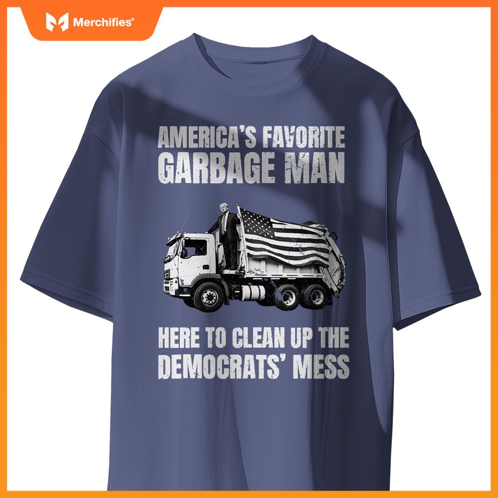 Trump America's Favorite Garbage Man Trash Truck Photo MAGA T-Shirt