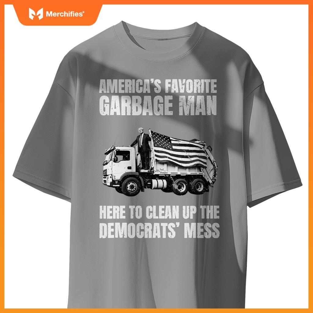 Trump America's Favorite Garbage Man Trash Truck Photo MAGA T-Shirt