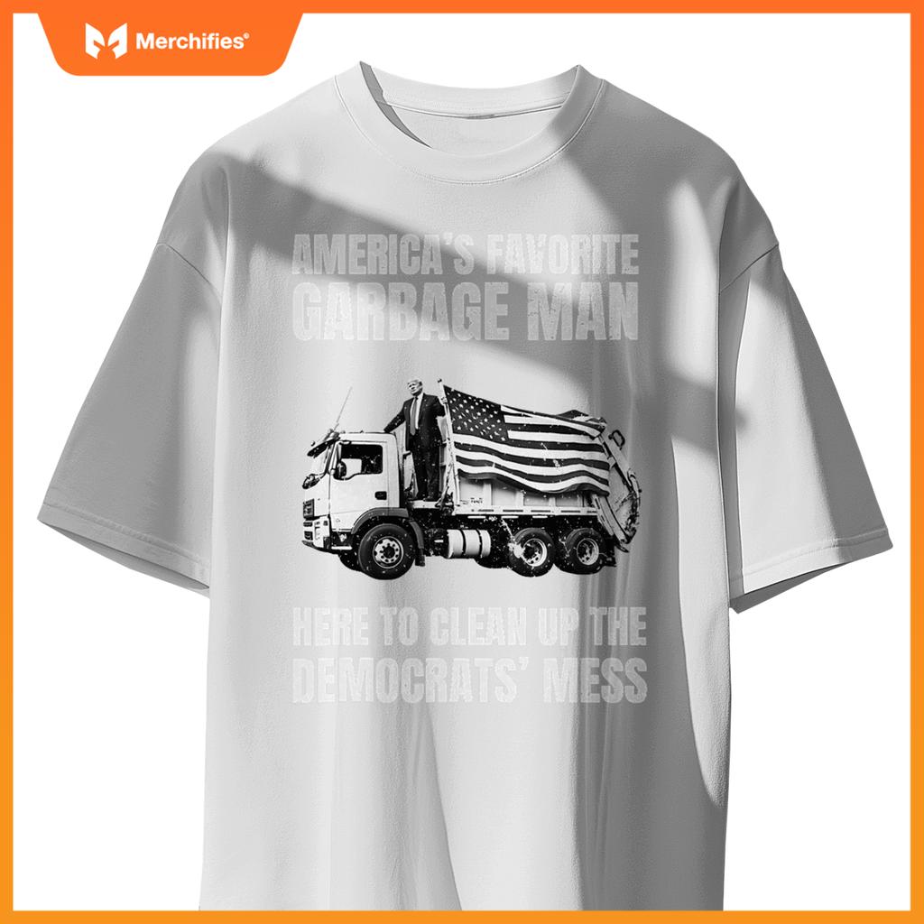 Trump America's Favorite Garbage Man Trash Truck Photo MAGA T-Shirt