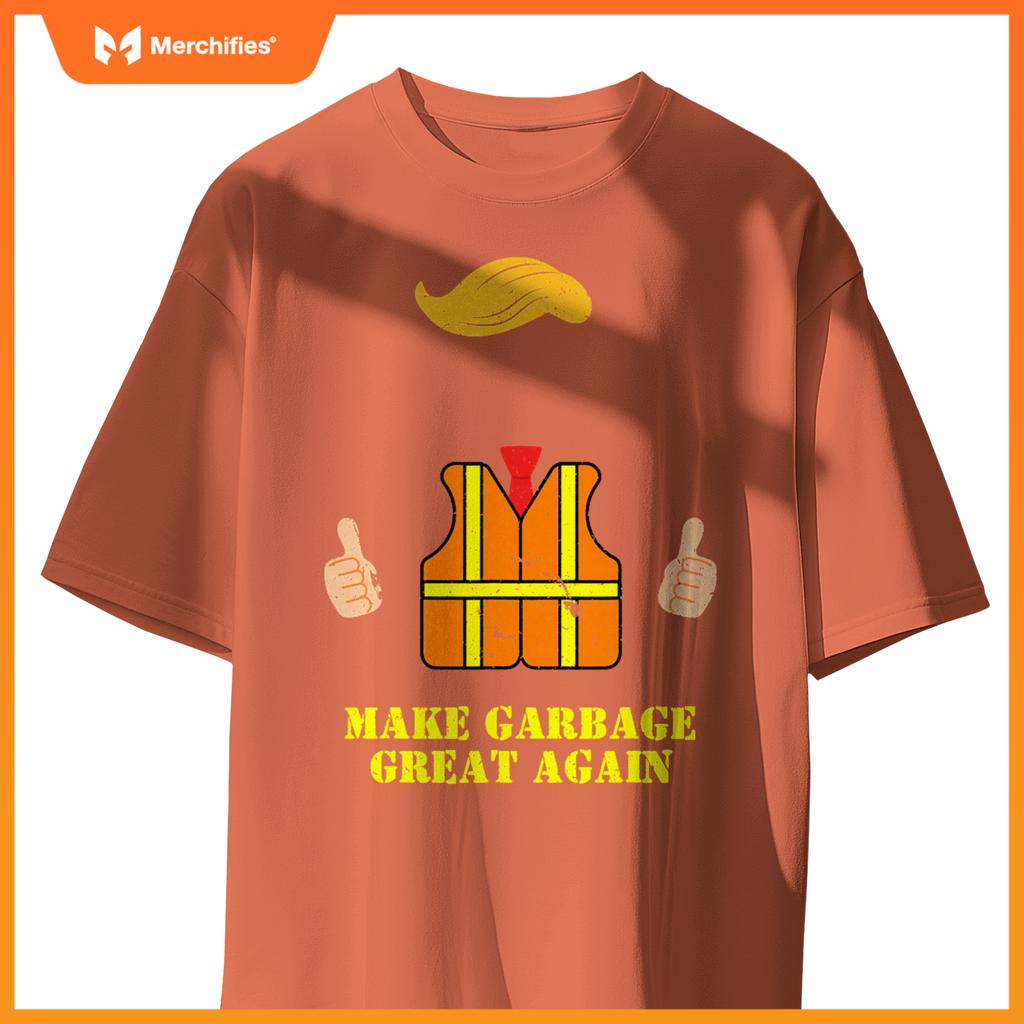 Trump Orange Vest Make Garbage Great Again Funny Trash Truck T-Shirt