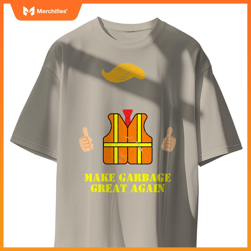 Trump Orange Vest Make Garbage Great Again Funny Trash Truck T-Shirt