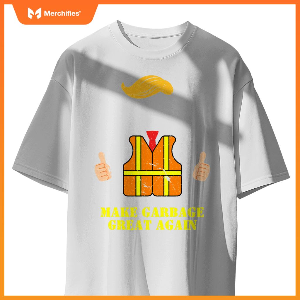 Trump Orange Vest Make Garbage Great Again Funny Trash Truck T-Shirt