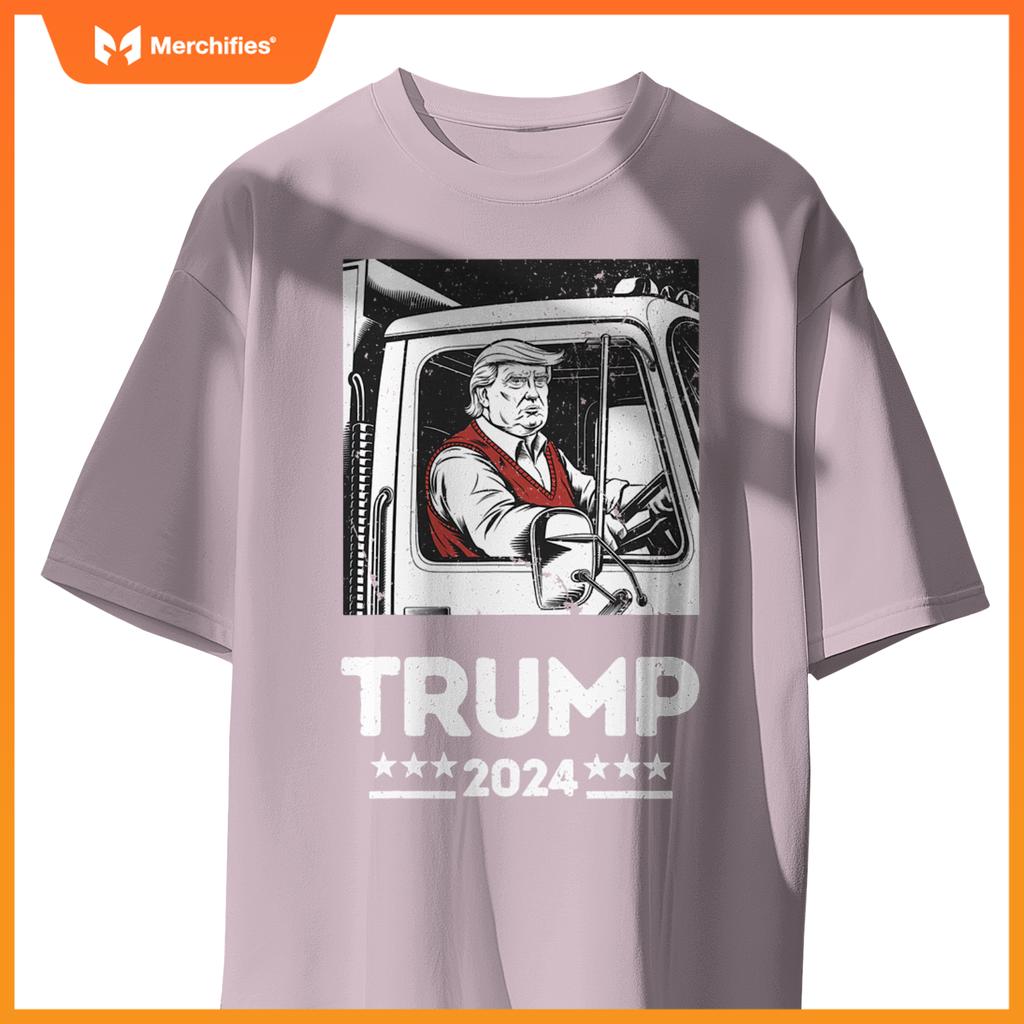 Trump Rides Garbage Truck - Team Garbage For Trump 2024 T-Shirt