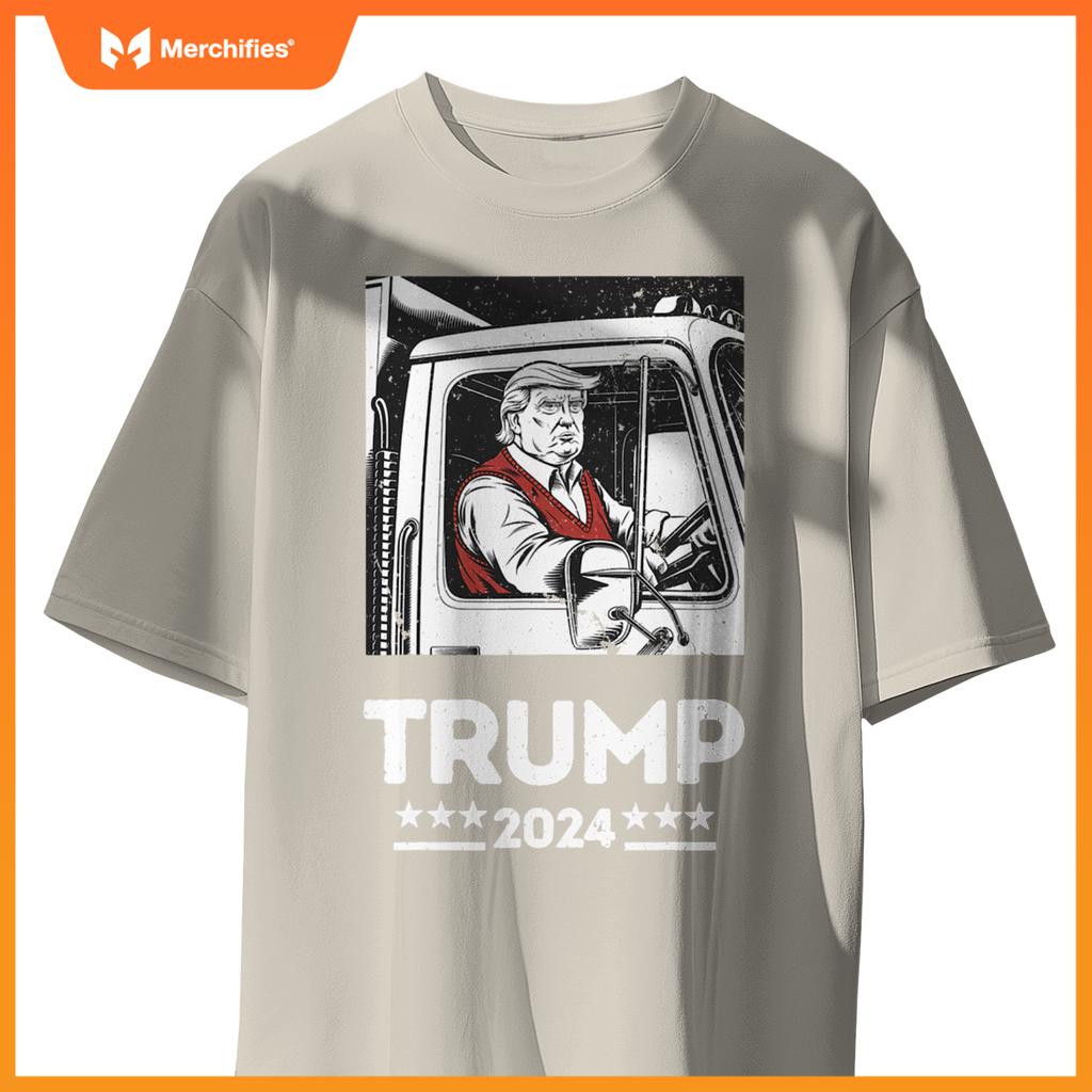 Trump Rides Garbage Truck - Team Garbage For Trump 2024 T-Shirt
