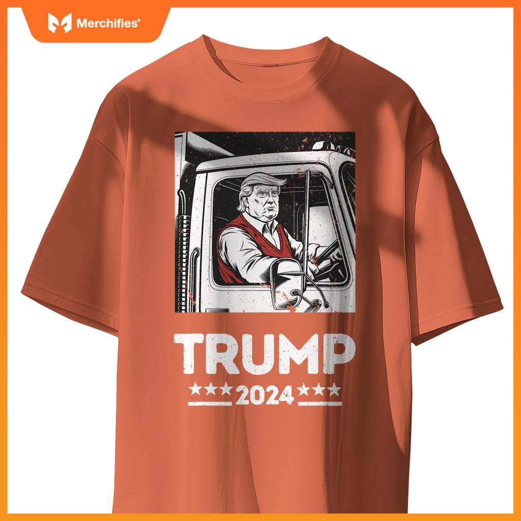 Trump Rides Garbage Truck - Team Garbage For Trump 2024 T-Shirt