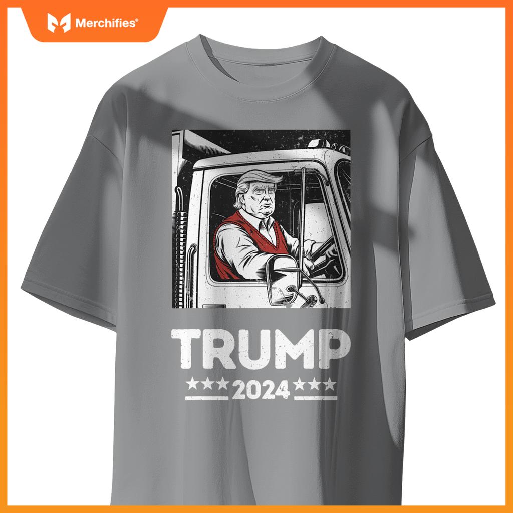Trump Rides Garbage Truck - Team Garbage For Trump 2024 T-Shirt