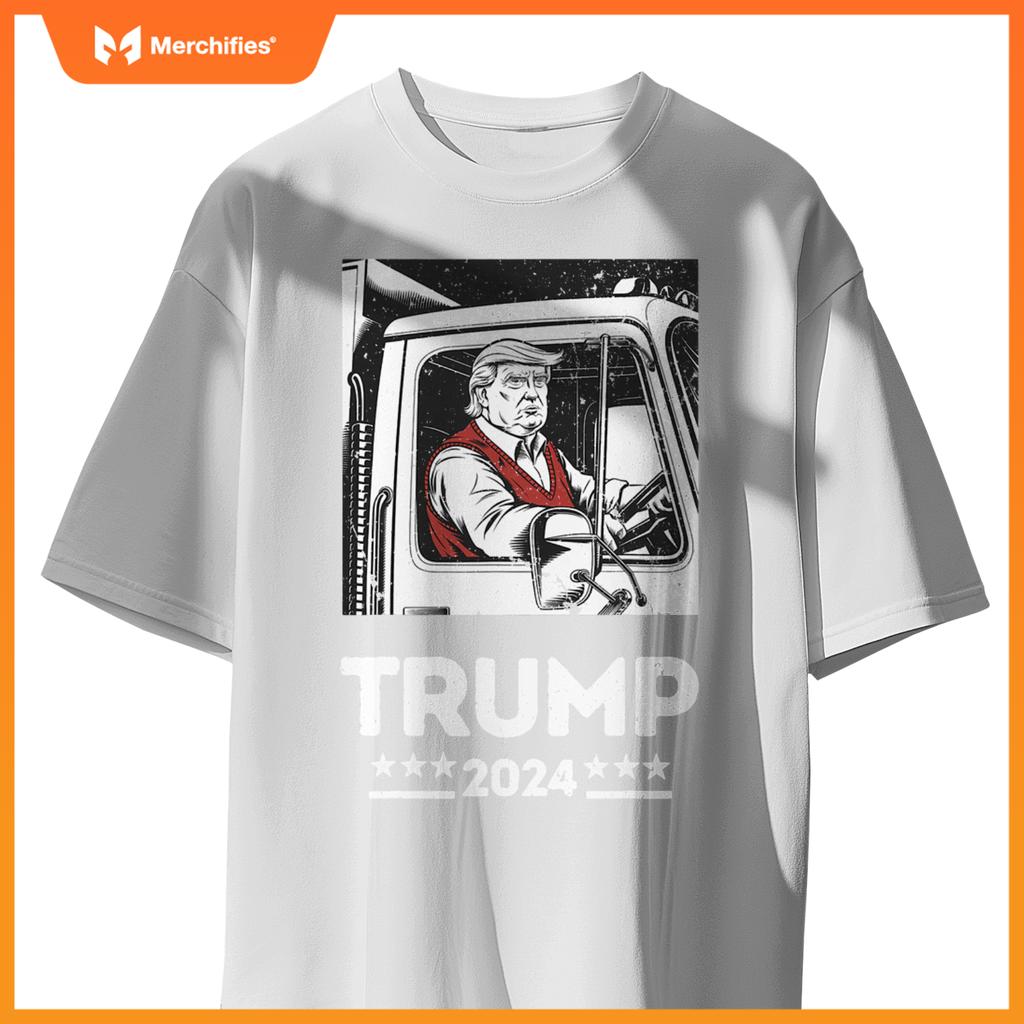 Trump Rides Garbage Truck - Team Garbage For Trump 2024 T-Shirt