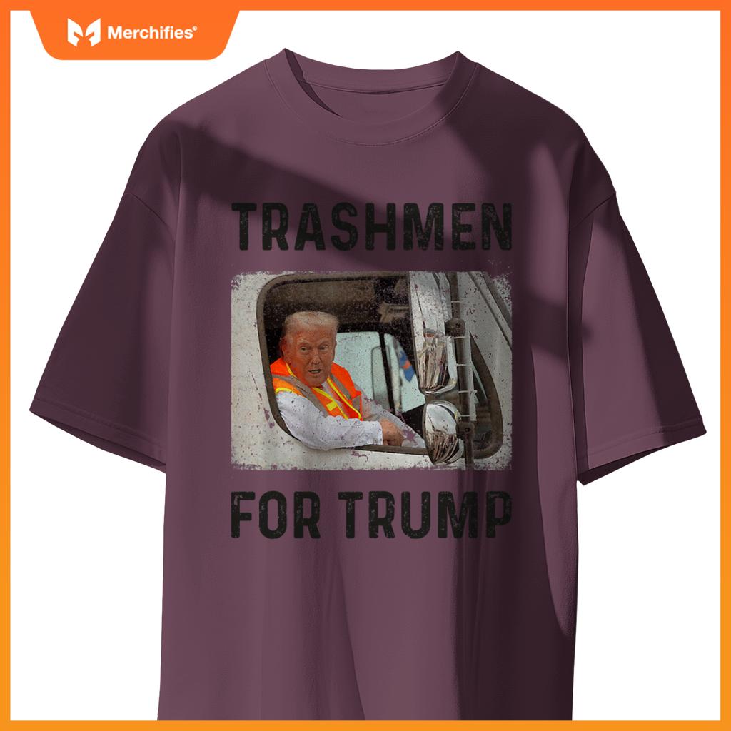 Trump Rides In Garbage Truck Tees, Trashmen For Trump T-Shirt