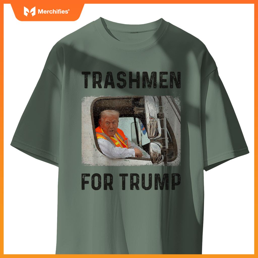 Trump Rides In Garbage Truck Tees, Trashmen For Trump T-Shirt
