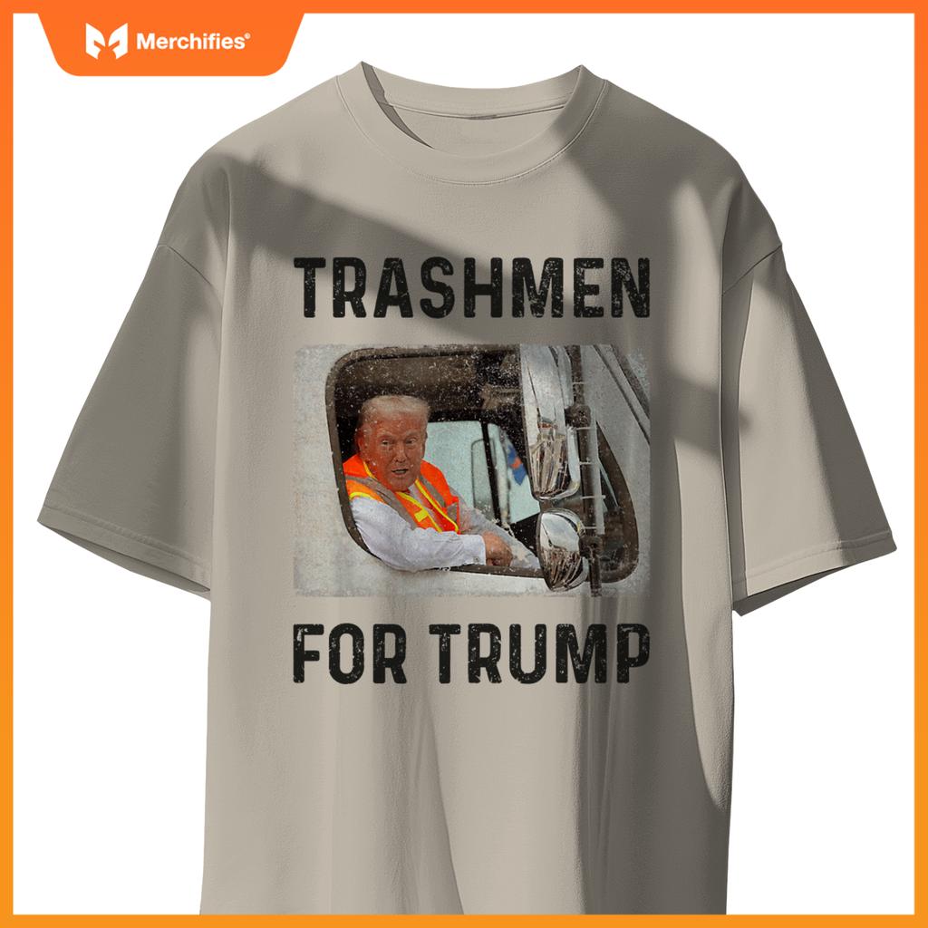 Trump Rides In Garbage Truck Tees, Trashmen For Trump T-Shirt