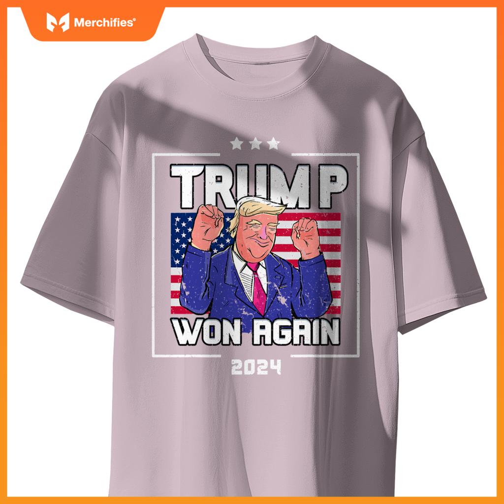 Trump Won Again 2024 Patriotic Victory Celebration T-Shirt