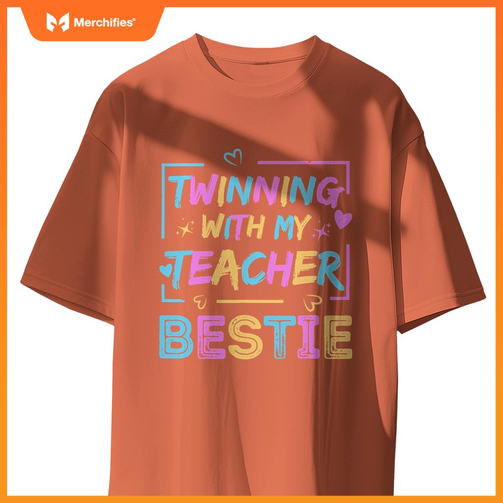 Twin Day Friends Teacher Twinning With My Bestie Matching T-Shirt