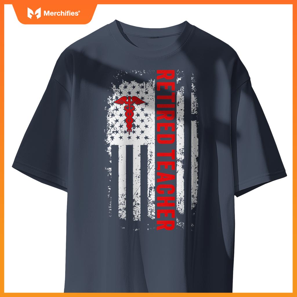 US American Flag Retired Teacher For Men Women Retirement