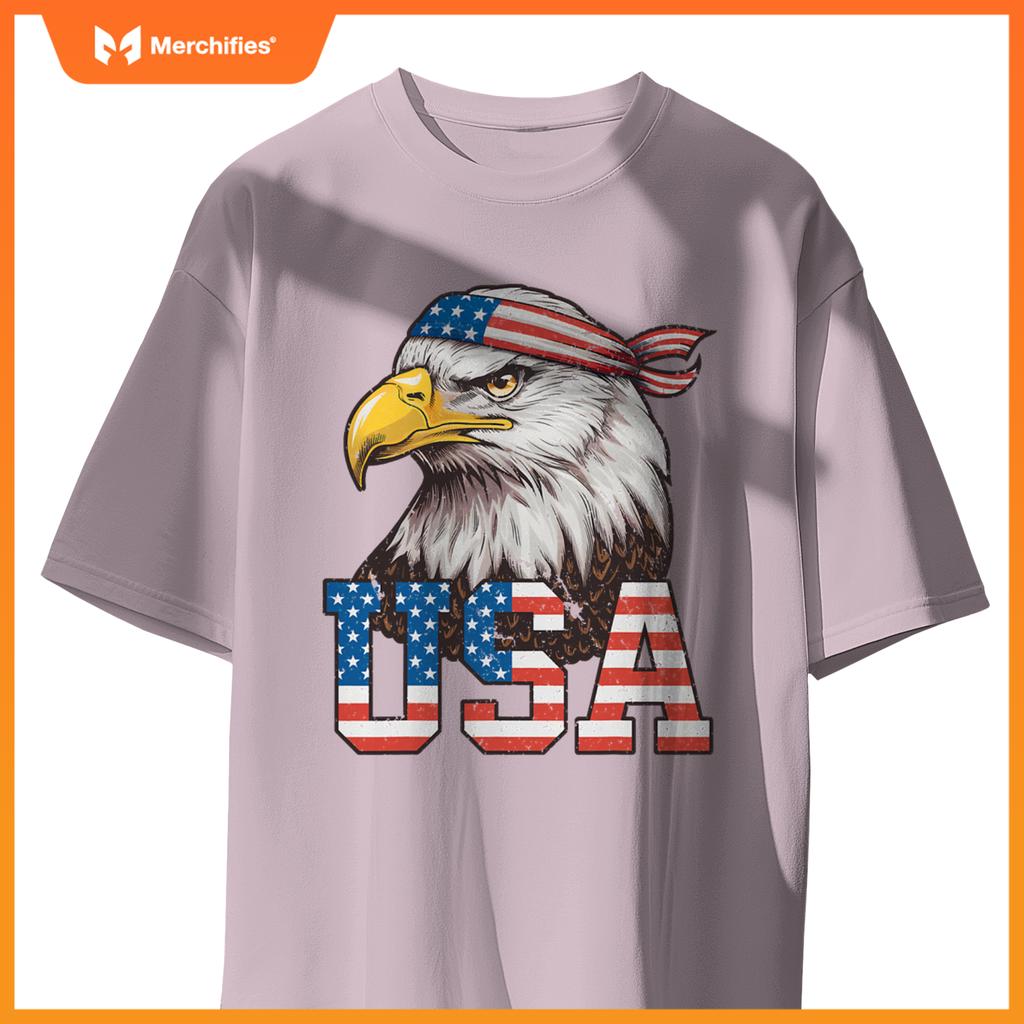 USA American Flag Men Women Kids Bald Eagle Patriotic T-Shirt