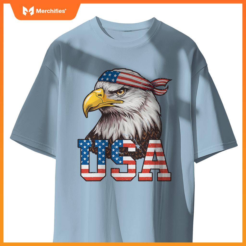 USA American Flag Men Women Kids Bald Eagle Patriotic T-Shirt