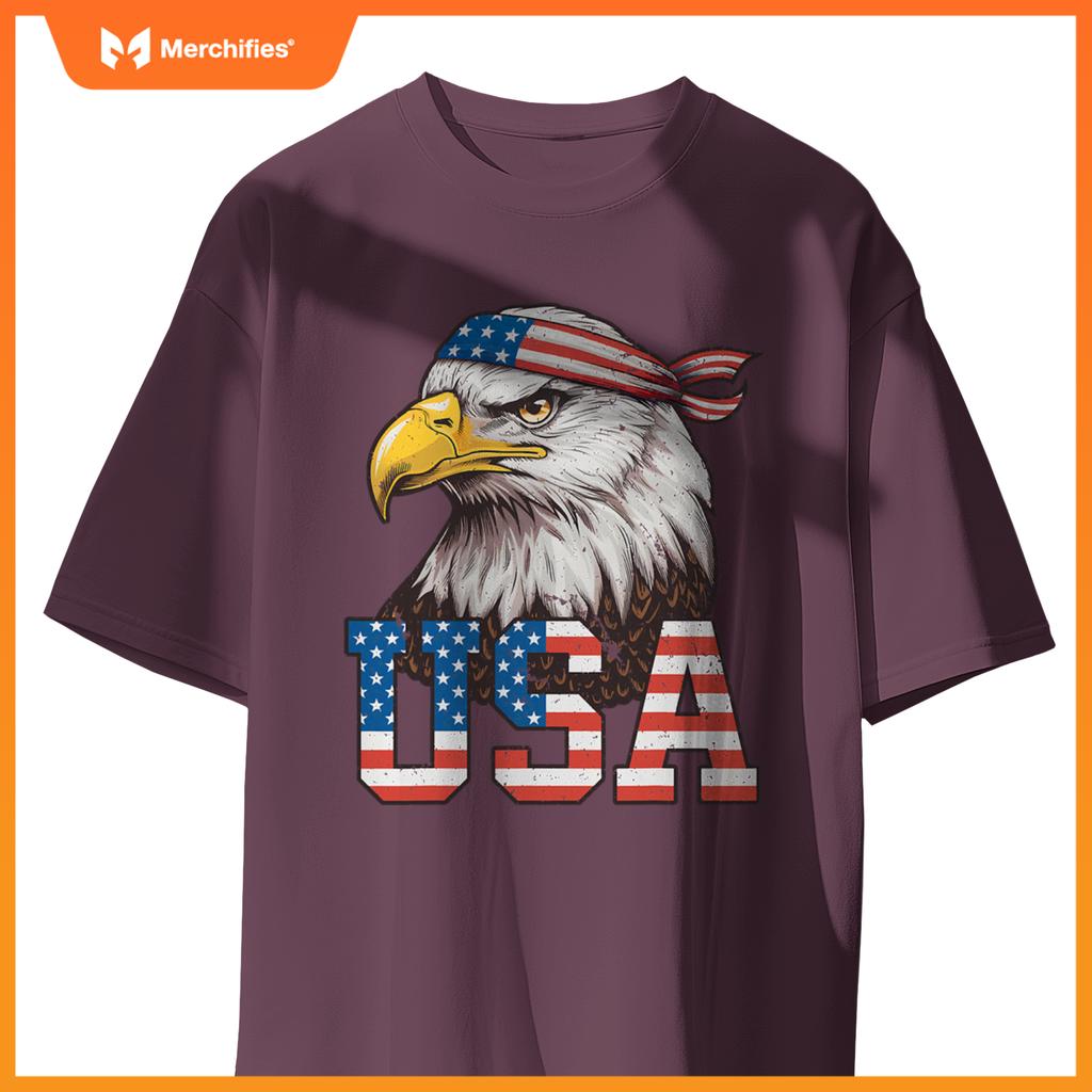 USA American Flag Men Women Kids Bald Eagle Patriotic T-Shirt