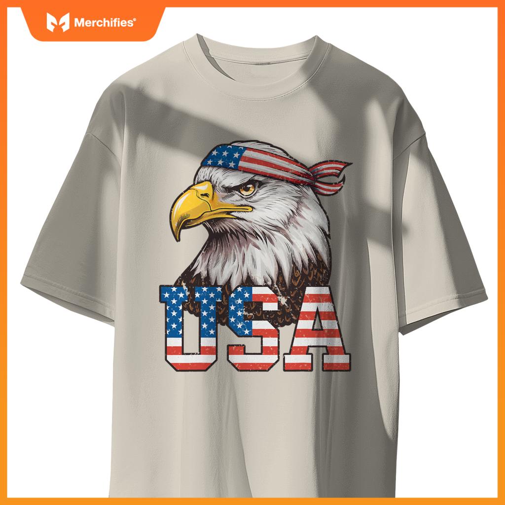 USA American Flag Men Women Kids Bald Eagle Patriotic T-Shirt