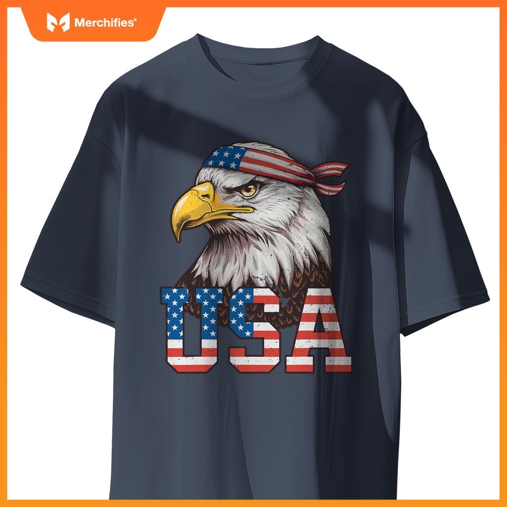 USA American Flag Men Women Kids Bald Eagle Patriotic T-Shirt