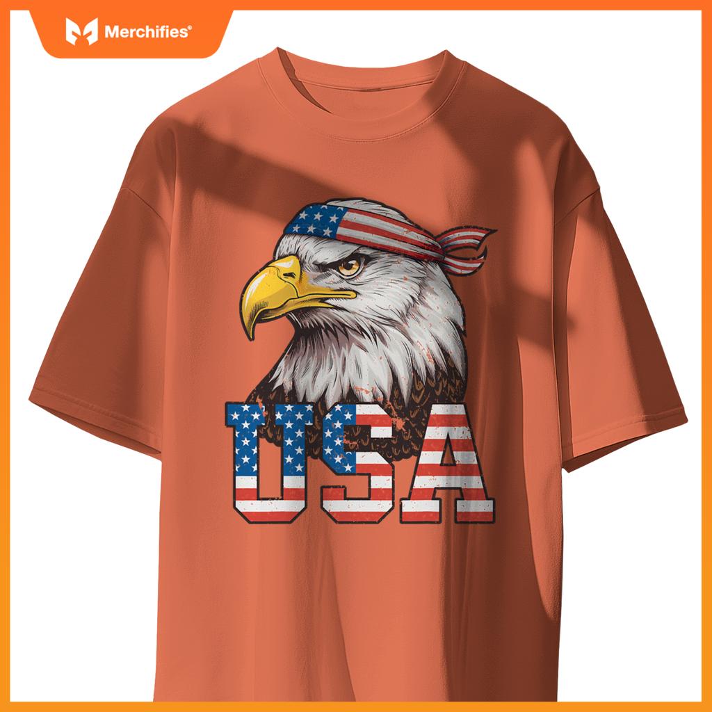 USA American Flag Men Women Kids Bald Eagle Patriotic T-Shirt