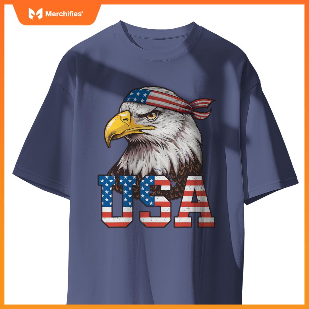 USA American Flag Men Women Kids Bald Eagle Patriotic T-Shirt